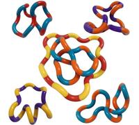RIZZIIZ Tangle Fidget Toys, Interlocking Design, Durable & Flexible, Vibrant Multicolour, Smooth & Curved Edge, Stress Relief Toy, Improve Focus & Hand Eye Coordination