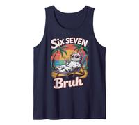 Rizzler 67 Bruh Cat Vacation Teacher My Trip 6 7 Gen Alpha Z Tank Top