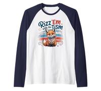 Rizzler RIZZ 'EM with TISM Patriotism Fox Proud Austism Mom Raglan Baseball Tee