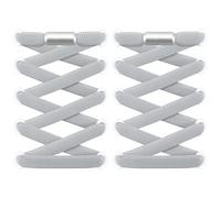 RJ-Sport 2 Pairs of Flat Shoelaces without Tying - Elastic Shoelaces with Quick Release - Quick Lacing System for Unique Comfort and Strong Hold - with Metal Capsules, gray, 120