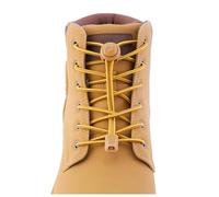 RJ-Sport Extra Long No Tie Shoelaces - Elastic Tieless Round Boot Laces for Hiking Shoes, Work Boots and Running Sneakers, Gold Brown, One Size