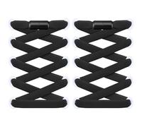 RJ-Sport Flat Elastic Shoe Laces - 2 Pairs Elastic No Tie Shoelaces for Adults & Kids Shoes Black