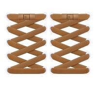 RJ-Sport Tieless Elastic Shoe Laces - Heavy Duty No Tie Shoelaces for Kids and Adult with Strong Lock and Speed Shoestrings Brown