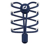 RJ-Sport Tieless Elastic Shoe Laces - Heavy Duty No Tie Shoelaces for Kids and Adult with Strong Lock and Speed Shoestrings, Number 019 - Navy Blue Reflective, One Size