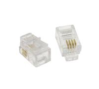 RJ10 4P4C Modular Crimps Ends Plugs Connector for Handset Cables/Leads [10 Pack]