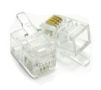 RJ10 4P4C Telephone Handset Replacement Crimp End Connectors [10 Pack]