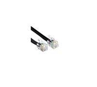 kenable RJ10 to RJ10 Telephone Cable Straight Wired 4P4C Handset Lead Flat Black 1m