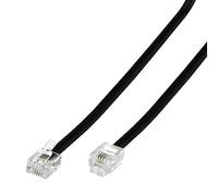 RJ11 6P4C Modular Telephone Extension Cable Phone Cord Line Wire (7 Feet, Black)