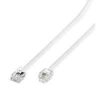 RJ11 6P4C Modular Telephone Extension Cable Phone Cord Line Wire (7 Feet, white)