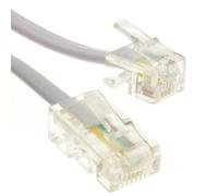 RJ11 Male Plug to 4 wire RJ45 Male Plug Flat Cable Lead 1m White