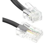 kenable RJ11 Male Plug to 4 wire RJ45 Male Plug Flat Cable Lead 2m BLACK