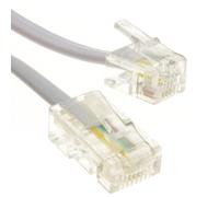 kenable RJ11 Male Plug to 4 wire RJ45 Male Plug Flat Cable Lead 2m White [2 metres]