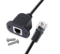 RJ11 RJ12 6P6C Female Panel Mount to 6P6C Male Extension Cable (0.5M)