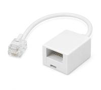 RJ11 to BT Socket Adapter - RJ11 Plug to BT Female Telephone Socket Converter, 4-Wire 6P4C, 10cm Lead - Digital Voice / VoIP Landline Phone to Router Adapter for BT, EE, Sky, Plusnet, Vodafone - White