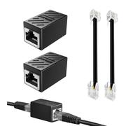 RJ11 to RJ45 Adapter - 2 Pack, BT Connector for Phone to ADSL Modem, 0.15m Black