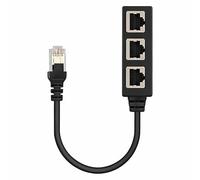 RJ45 Cable Adapter Ethernet Splitter 1 Male to 3 Female, Network Splitter, LAN Cable Extender for Cat5 Cat5e Cat6 Cat7, Compatible with ADSL Router Hub Switch, Wired Network Adapter for Home Office