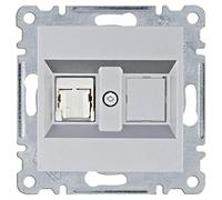 RJ45 Cat.6 UTP socket, lumina, Silver