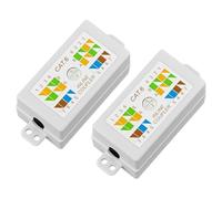 RJ45 Cat6 Junction Box 2-Pack - Inline Punch Down Coupler Joiner for Cat6/Cat5e/Cat5 Ethernet Cable Extension, T568A/B Compatible Network Splice Connector, Fire Retardant ABS Housing - Accessory