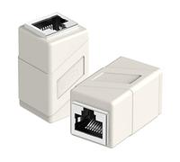 RJ45 Coupler, 2 Pack Ethernet Adapters Female to Female, Ethernet Cable Extender Adapter, 8-Pin Modular Straight Through, Network Connectors for Cat8/Cat7/Cat6/Cat6a/Cat5e/Cat5 Ethernet Cable(White)