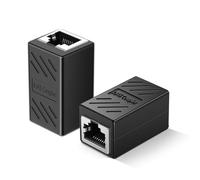 RJ45 Coupler,Cat7 Cat6 Cat5e 8P8C Ethernet Lan Cable Connector,8P8C Network In-Line Coupler, Female to Female (Black 2pack)