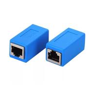 RJ45 Coupler Network Connector, Cat7/6/5e Compatible, 10 Gbps, Blue, 2-Pack