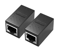 RJ45 Coupling, LAN Cable Extension, Ethernet Cable Connector, Network Connector Coupler for Cat7, Cat6, Cat5e, Cat5, Gigabit Ethernet Compatible, Ideal for Office and Home Network, Pack of 2