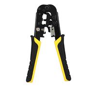 RJ45 Crimp Tool,Dual-Modular Network Cable Crimper for RJ45/RJ11/RJ12 Plugs | Cat5 Cat6 8P/6P Cutting Stripping Crimping Hand Tool,2-in-1 Multi Connector Wire Pliers for RJ45 Ethernet and Telephone Plugs