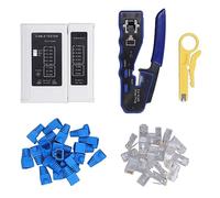 RJ45 Crimp Tool Kit Pass Through Ethernet Crimper for Cat5e Cat6 Cat6a 8P8C Connector