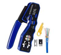 RJ45 Crimp Tool Pass Through Crimper Cutter for Cat6a Cat6 Cat5 Cat5e 8P8C Modular Connector Ethernet Crimper Tool