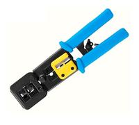 RJ45 Crimping Tool Ethernet Crimper for Cat6 Cat5 Cat5e RJ45 Pass Through Connectors and R11/RJ12 Regular Ends with 50Pcs Connectors, 50Pcs Covers and Mini Wire Stripper (Crimper Only)