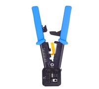 RJ45 Crimping Tool Pass Through CAT6 CAT5E Ethernet Wire Crimper, All - in - One 6P 8P Crimp Tool with Cutting and Stripping Functions for STP UTP Flat Cables, Heavy - Duty Steel (Blue)