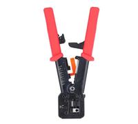 RJ45 Crimping Tool Pass Through CAT6 CAT5E Ethernet Wire Crimper Steel Electrical Tools for RJ Connectors (Red)
