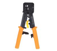 RJ45 Crimping Tool Pass Through CAT6 CAT5E Ethernet Wire Crimper Steel Electrical Tools for RJ Connectors (Orange)