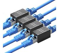 RJ45 Ethernet Coupler, Aoiutrn 4 Pack RJ45 LAN Internet Female to Female Network Extender Connector 10Gbps Extension Adapter for Cat5,Cat5e,Cat6,Cat7,Cat8 (RJ45)