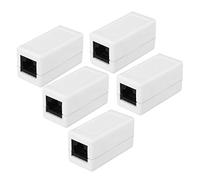 RJ45 Ethernet Coupler Cat 6A 8P8C Keystone Network Connectors Line Couplers Ideal for Extending Cables R-J45 Female to Female (Pack of 5, White)