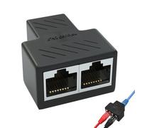 RJ45 Ethernet Duplicator, 1 to 2 Port RJ45 Splitter Connectors, Ethernet Splitter Compatible with Cat5 Cat5e Cat6 Cat7 LAN Extender Cable