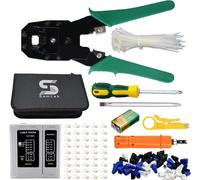 RJ45 Ethernet Network Tool Set,Professional 9-in-1 Networking Cable Tester Tracer for RJ45 Ethernet LAN Cable RJ12 RJ11 Phone CCTV Cat5e Cat6, Cat7 cat8 Wire Crimper Cutter Punch Crimping Repair Tool