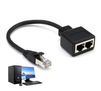 RJ45 Ethernet Splitter 1 to 2,High-Speed Network Adapter for Dual Female Ports,1000Mbps Gigabit Ethernet Switch,Male to Dual Female LAN Connector Compatible with Cat5/5e/6/7/8 Cable for Home & Office