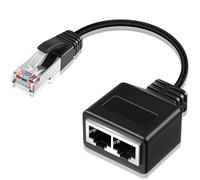 RJ45 Ethernet Splitter 1 to 2 High Speed Network Adapter Male to Dual Female Internet Connector LAN Socket Switch for Two Computers Access Ethernet