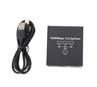 RJ45 Ethernet Splitter with USB Power Cable, Gigabit RJ45 Splitter, 1000Mbps High Speed Ethernet Splitter for Computer TV Game Console, Aluminum Alloy Gigabit Ethernet Splitter wit (1 to 3)