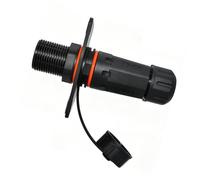 RJ45 Female Coupler Bulkhead Connector IP68 Sealing Design, CAT6A | with Tethered Cover for Outdoor Data Cabinet Entry Port