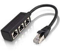 RJ45 LAN Ethernet Network Distributor Splitter 1 Male to 3 Female Socket Port Adapter Cable Extender Cable Compatible with Cat5 Cat5e Cat6 Cat7