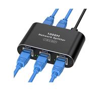 RJ45 LAN Splitter 1 to 4 1000Mbps Aluminium Network LAN Splitter Gigabit Ethernet with USB-C Power Cable
