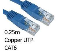 RJ45 (M) to RJ45 (M) CAT6 0.25m Blue OEM Moulded Boot Copper UTP Network Cable