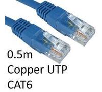 RJ45 (M) to RJ45 (M) CAT6 0.5m Blue OEM Moulded Boot Copper UTP Network Cable