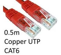 RJ45 (M) to RJ45 (M) CAT6 0.5m Red OEM Moulded Boot Copper UTP Network Cable