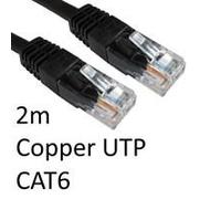 RJ45 (M) to RJ45 (M) CAT6 2m Black OEM Moulded Boot Copper UTP Network Cable
