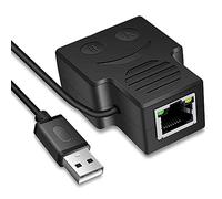 RJ45 Network 1 to 2 Port Ethernet Adapter Splitter, RJ45 1 Male to 2 Female LAN Ethernet Splitter Adapter Cable Suitable Super Cat5, Cat5e, Cat6, Cat7 LAN Ethernet Socket Connector Adapter