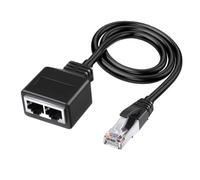 RJ45 Network Cable Adapter 1 to 2 for IDEAL for Office and Home with Rj45 and Network crafted from Plastic Metal stable data transmission without interruptions