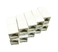 RJ45 Network Cable Coupler - Female To Female Adapter, Double Straight Joiner Plug | 10x Modular LAN Line Connector Kit, Ethernet Inline Extender For Solid Wire Standard Internet Patch Cable